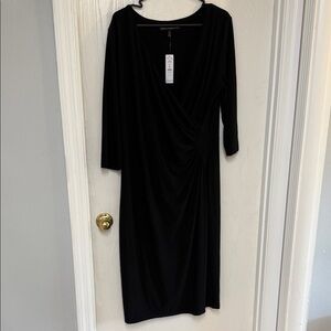 White House Black Market Elegant Black Midi Dress